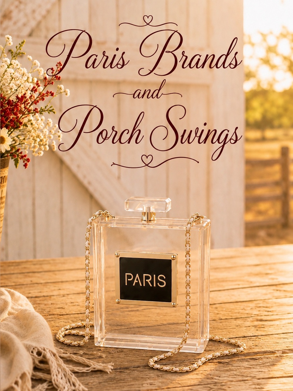 Paris Bottle Bag with Chain NEW